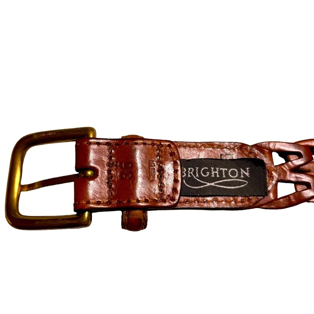 Brighton Vintage Link Leather belt solid brass buckle Excellent condition sz 36